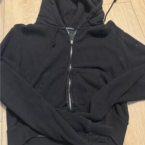 black brandy cropped hoodie